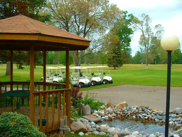 Golf course greens and veranda 
